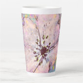 Floral ontwerp met plakverf latte mok (Voorkant)