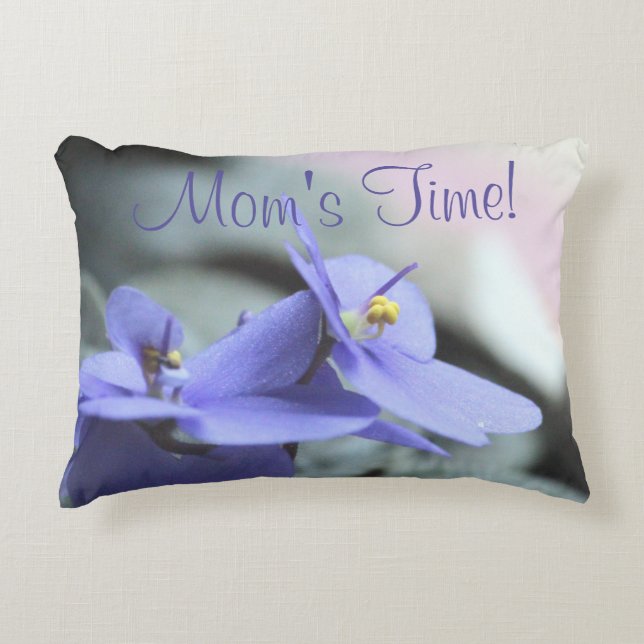 Floral ontwerp periwinkle accent kussen (Voorkant)