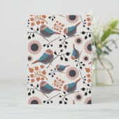 Floral ontwerp van de vogelpest en de berry bedankkaart (Staand voorkant)