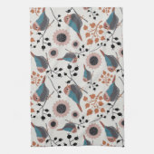 Floral ontwerp van de vogelpest en de berry theedoek (Verticaal)