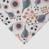 Floral ontwerp van de vogelpest en de berry tissuepapier (Detail)