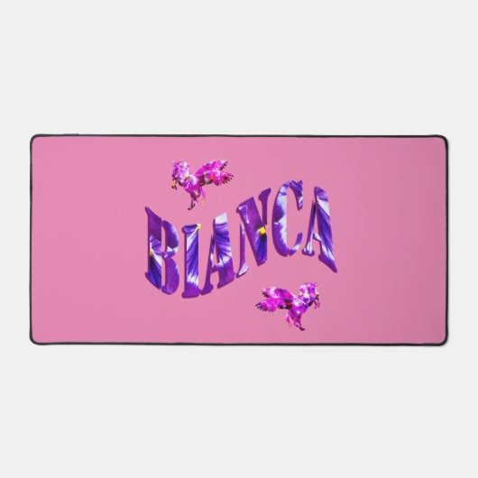 Floral ontworpen Bianca naam, bureau mat (Voorkant)