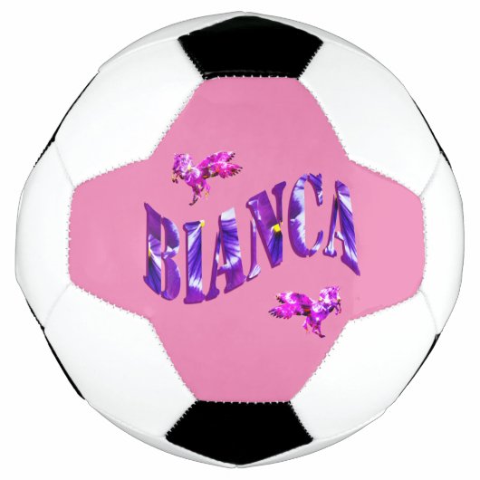 Floral ontworpen Bianca naam, voetbal (Voorkant)