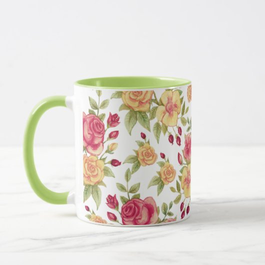 Floral ontworpen groene combo-mok mok (Links)