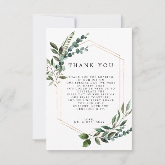 Floral Ontworpen Hartelijk dank Bedankkaart (Voorkant)