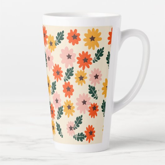 Floral ontworpen latte mok (Rechts)