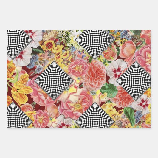 Floral op-Art-Sampler Inpakpapier Vel (Voorkant)
