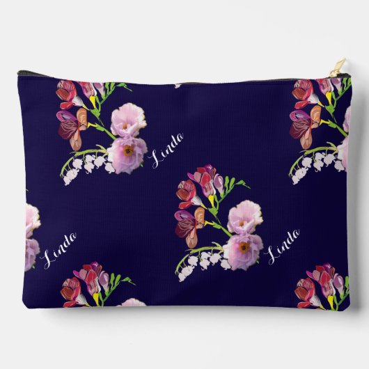 Floral op blauw etui (Achterkant)