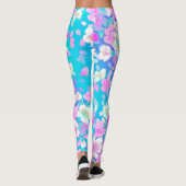 Floral op blauw leggings (Achterkant)