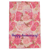 Floral op hout Populair Aanpassen Tekst Medium Cadeauzakje (Voorkant)