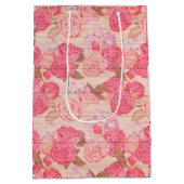 Floral op hout Populair Aanpassen Tekst Medium Cadeauzakje (Achterkant)