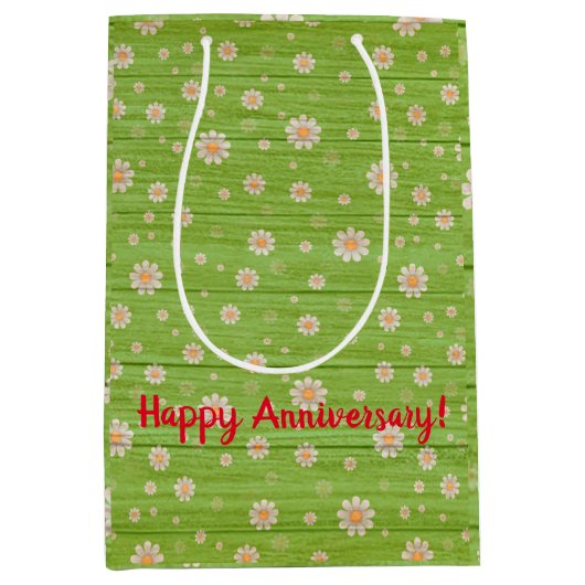 Floral op hout Populair Aanpassen Tekst Medium Cadeauzakje (Voorkant)