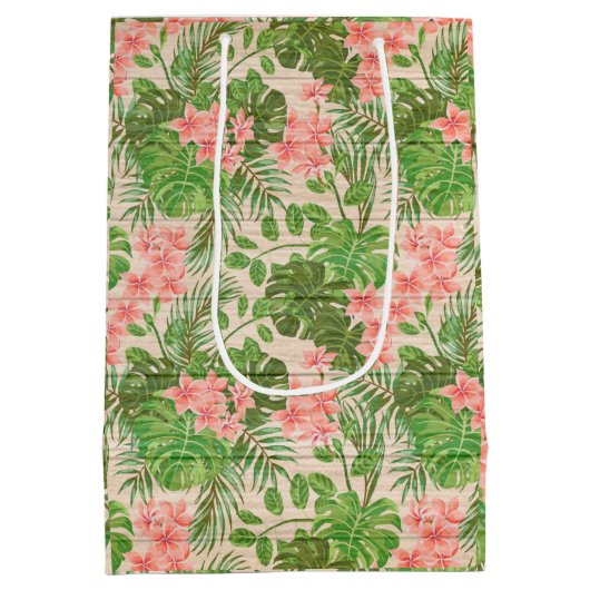 Floral op hout Populair Aanpassen Tekst Medium Cadeauzakje (Achterkant)