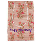 Floral op hout Populair Aanpassen Tekst Medium Cadeauzakje (Voorkant)