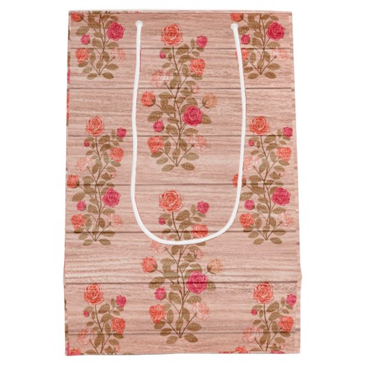 Floral op hout Populair Aanpassen Tekst Medium Cadeauzakje (Achterkant)