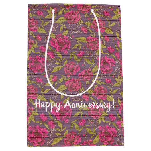 Floral op hout Populair Aanpassen Tekst Medium Cadeauzakje (Voorkant)