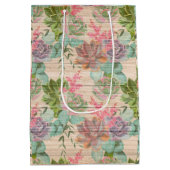 Floral op hout Populair Aanpassen Tekst Medium Cadeauzakje (Achterkant)