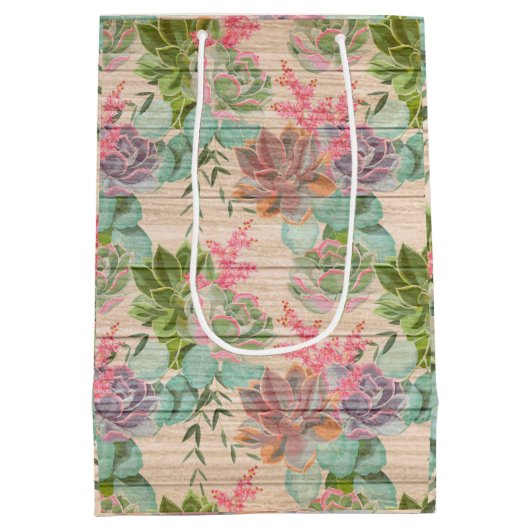 Floral op hout Populair Aanpassen Tekst Medium Cadeauzakje (Achterkant)