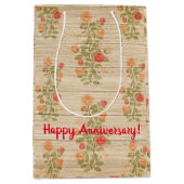 Floral op hout Populair Aanpassen Tekst Medium Cadeauzakje (Voorkant)