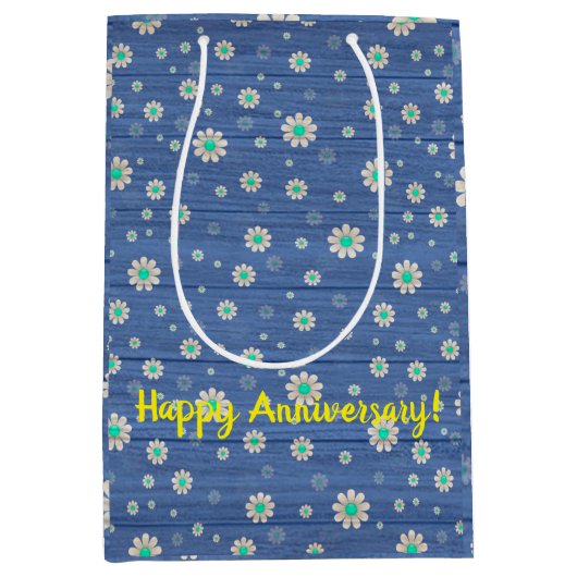 Floral op hout Populair Aanpassen Tekst Medium Cadeauzakje (Voorkant)