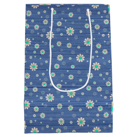 Floral op hout Populair Aanpassen Tekst Medium Cadeauzakje (Achterkant)