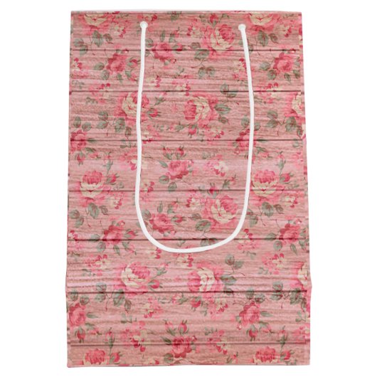 Floral op hout Populair Aanpassen Tekst Medium Cadeauzakje (Achterkant)