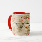 Floral op hout Populair Aanpassen Tekst Mok (Voorkant links)