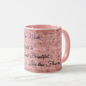 Floral op hout Populair Aanpassen Tekst Mok (Voorkant rechts)