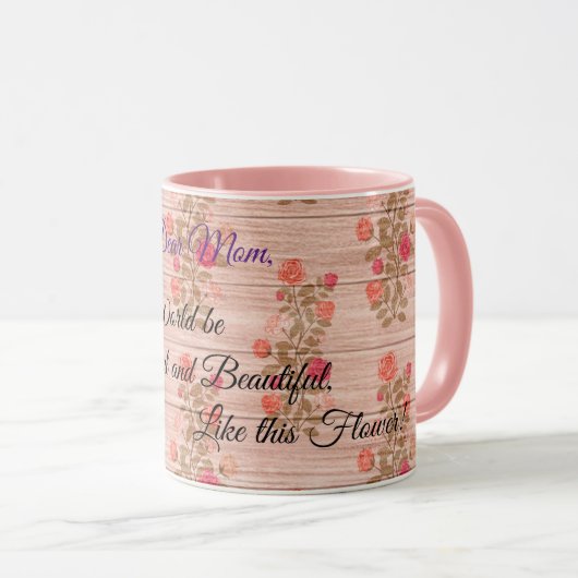 Floral op hout Populair Aanpassen Tekst Mok (Voorkant rechts)