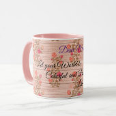 Floral op hout Populair Aanpassen Tekst Mok (Voorkant links)