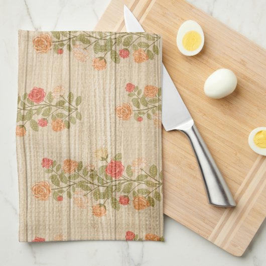 Floral op hout Popular Gift Theedoek (Quarter Fold)