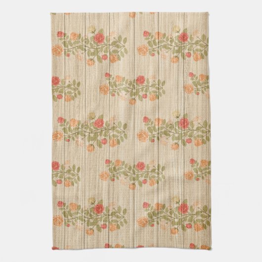 Floral op hout Popular Gift Theedoek (Verticaal)