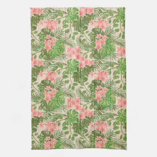 Floral op hout Popular Gift Theedoek (Verticaal)