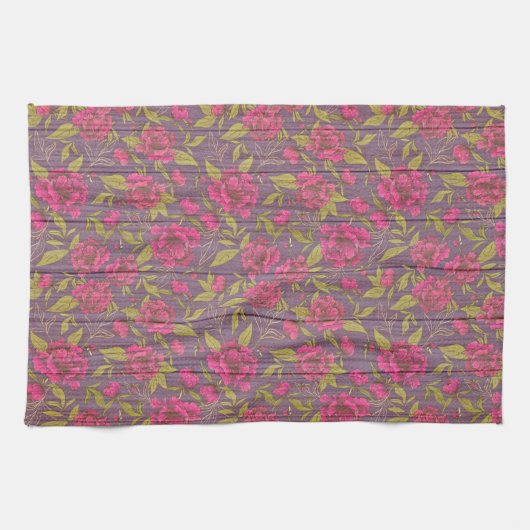 Floral op hout Popular Gift Theedoek (Horizontaal)