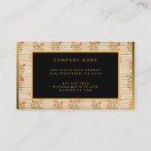 Floral op houtgoud Aanpassen Professionele moderne Visitekaartje (Achterkant)