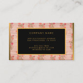 Floral op houtgoud Aanpassen Professionele moderne Visitekaartje (Achterkant)