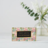 Floral op houtgoud Aanpassen Professionele moderne Visitekaartje (Staand voorkant)