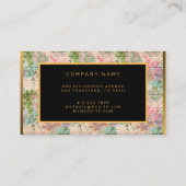 Floral op houtgoud Aanpassen Professionele moderne Visitekaartje (Achterkant)
