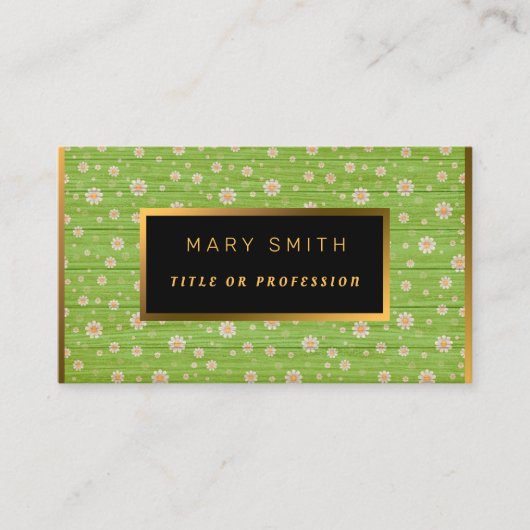 Floral op houtgoud Aanpassen Professionele moderne Visitekaartje (Voorkant)