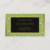 Floral op houtgoud Aanpassen Professionele moderne Visitekaartje (Achterkant)