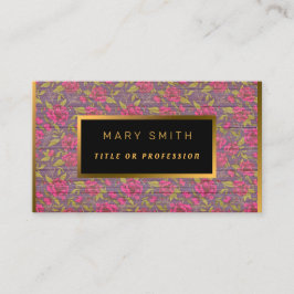 Floral op houtgoud Aanpassen Professionele moderne Visitekaartje