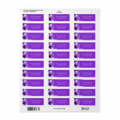Floral op Paarse naam en adres monogram etiket (Full Sheet)