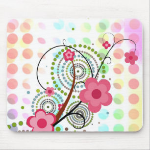 Floral op stippen muismat