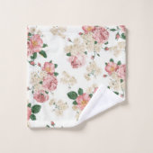 Floral op wit Bad Handdoek (Wasdoekje)