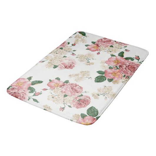  Floral op wit Badmat (Gekanteld)