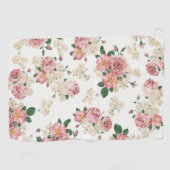  Floral op wit Golfhanddoek (Horizontaal)