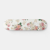  Floral op wit Persoonlijk Skateboard (Horizontaal)