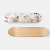  Floral op wit Persoonlijk Skateboard (Horizontaal)