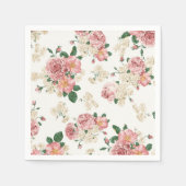  Floral op wit Servet (Voorkant)