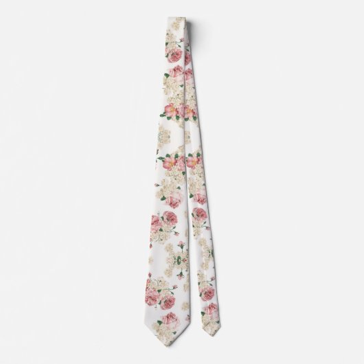  Floral op wit Stropdas (Voorkant)